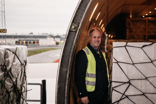 The 53,000-kilogram seafood shipment is packed on a Boeing 747. DHL's Ørjan Trond Olsen says the right temperature is critical for the seafood shipment – between zero and three degrees Celsius.