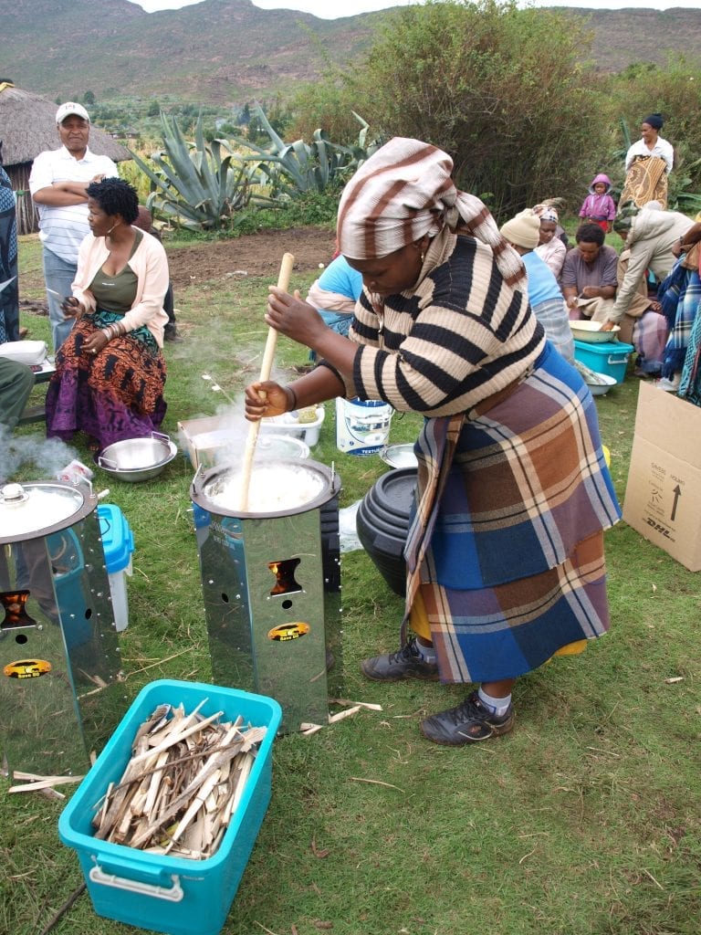 The Save80 stoves being used by people in Lesotho for cooking.