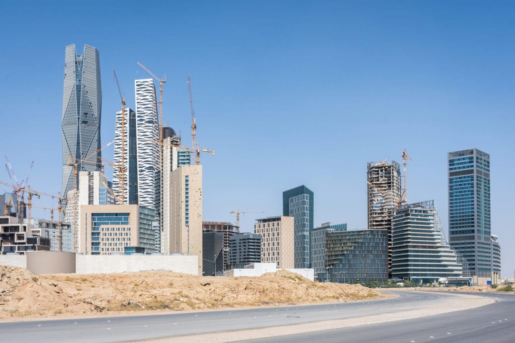 New buildings being constructed in the King Abdullah Financial District in Riyadh, Saudi Arabia