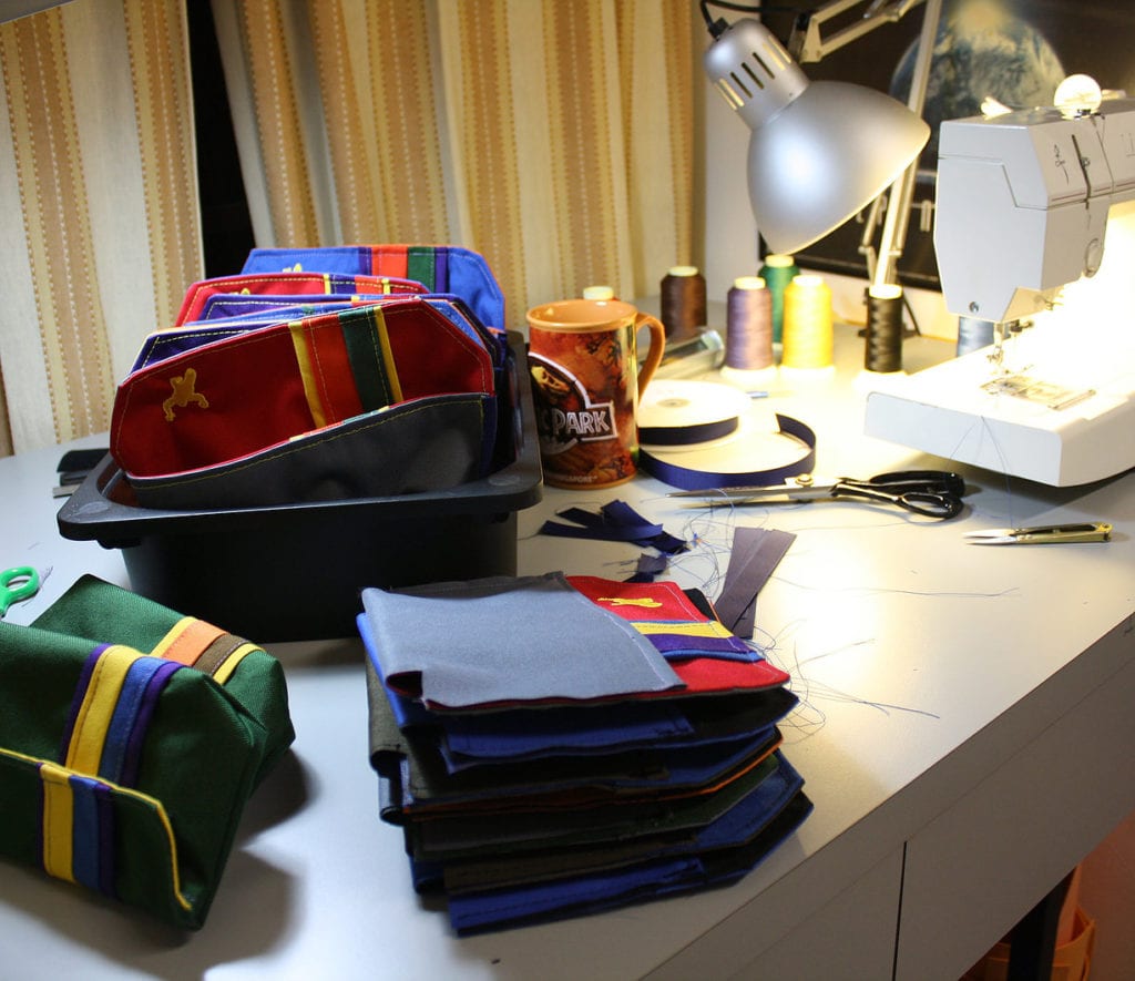 Greenroom136 bag making.