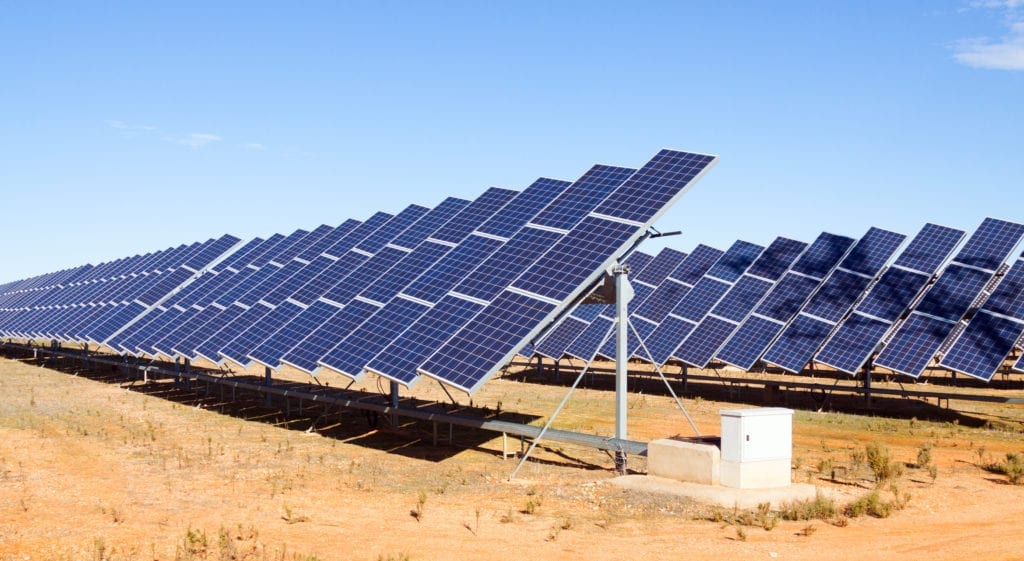 Solar power plants usually require a large land area. 