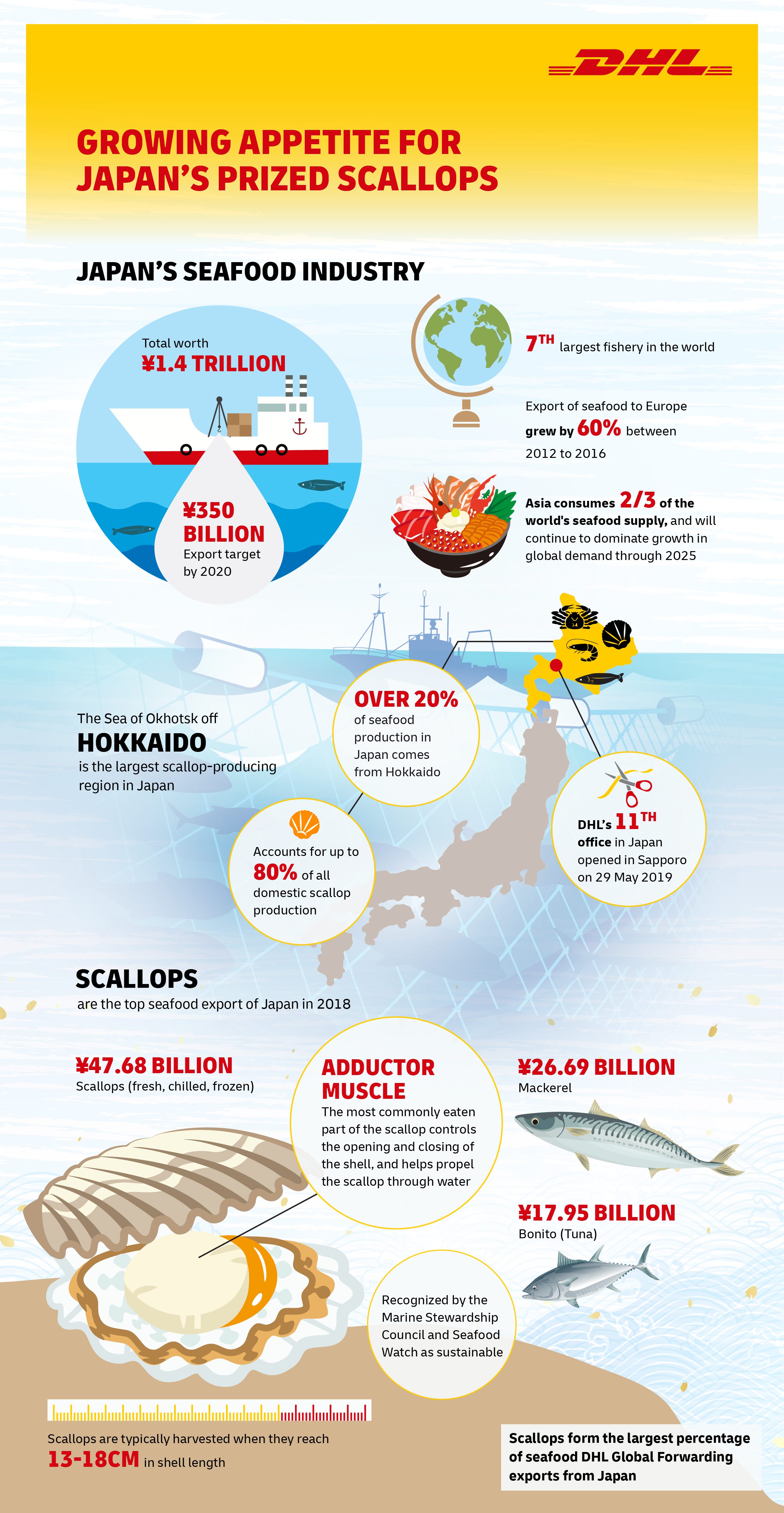 Scallops dominated seafood exports for Japan last year, with the