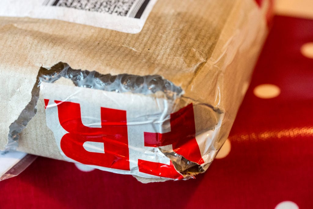 Damaged packaging materials cannot be recycled.