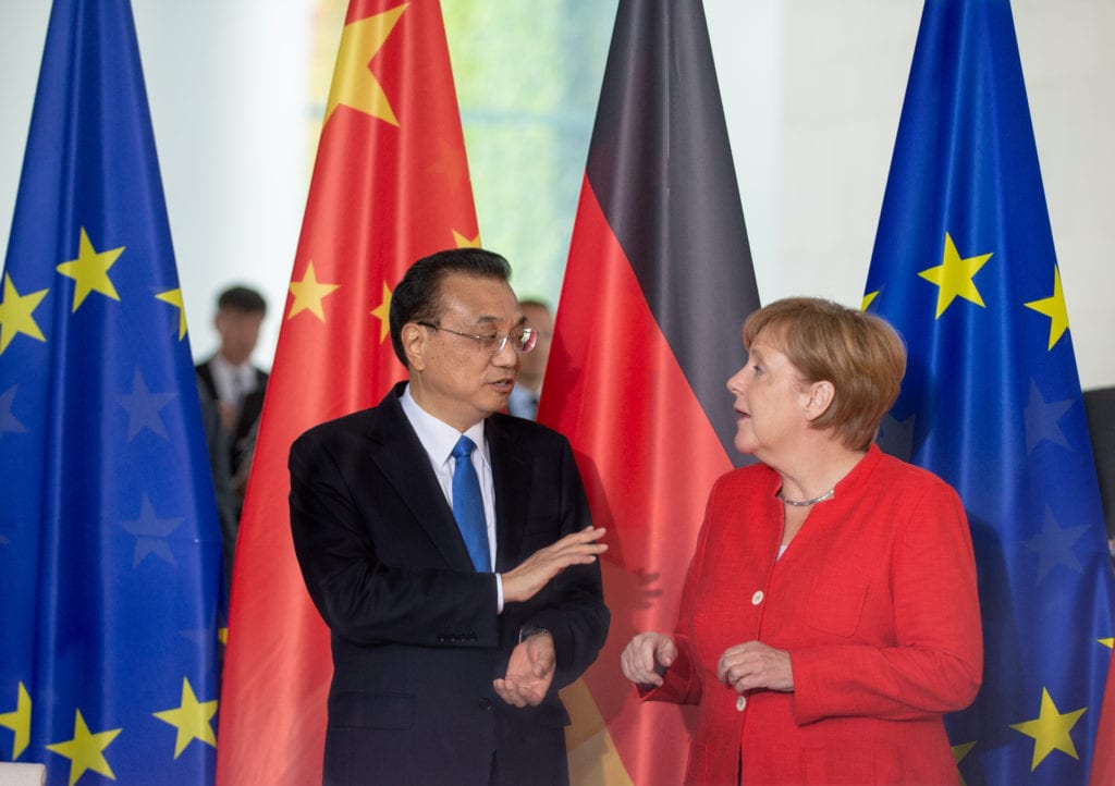 Chinese Premier Li Keqiang and German Chancellor Angela Merkel 