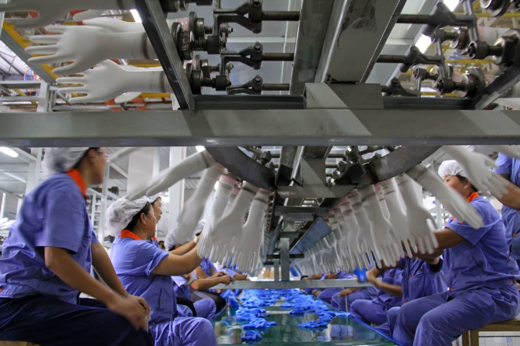 A production line in a Chinese factory