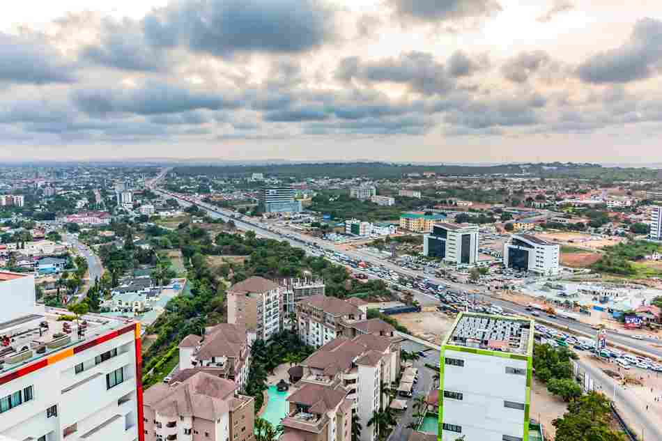 Cityscape view of Accra Ghana