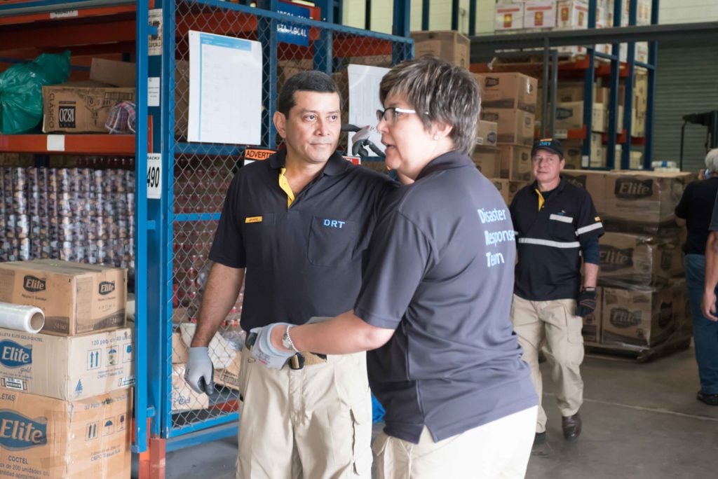 Disaster response warehouse.