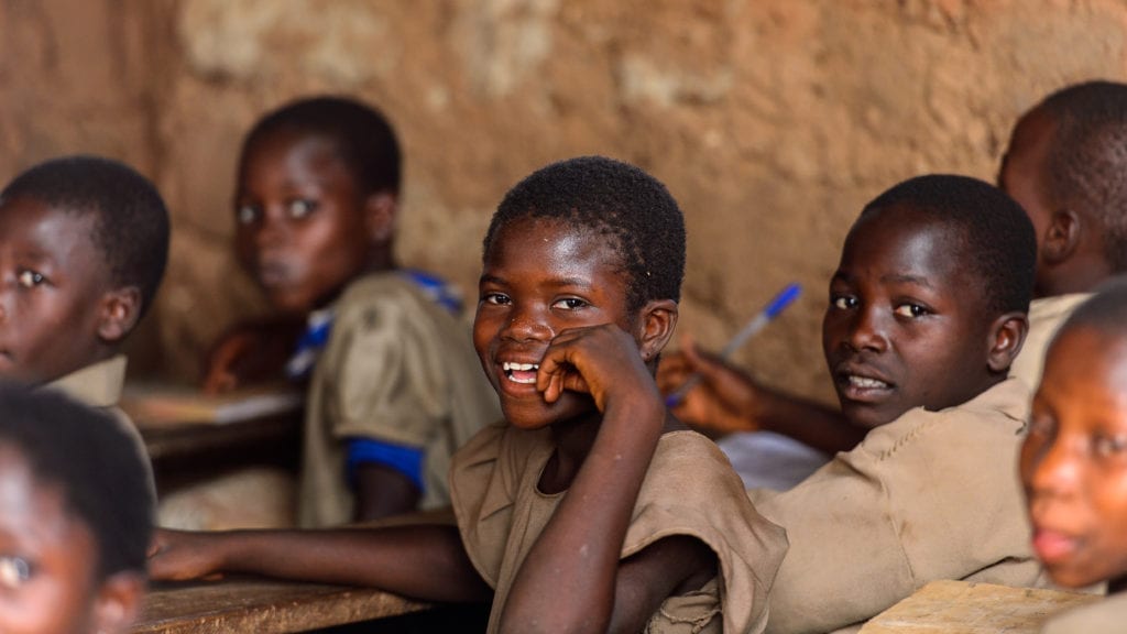 A Togolese girl in class at a local primary school