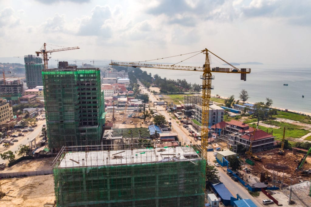 Construction of new buildings continue in the resort town of Sihanoukville, Cambodia. (Photo: Shutterstock)