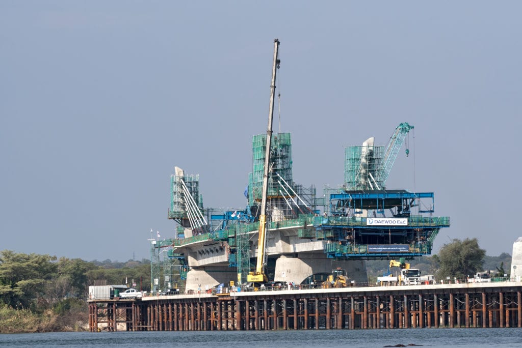 The construction of Kazungula Bridge started in 2014.