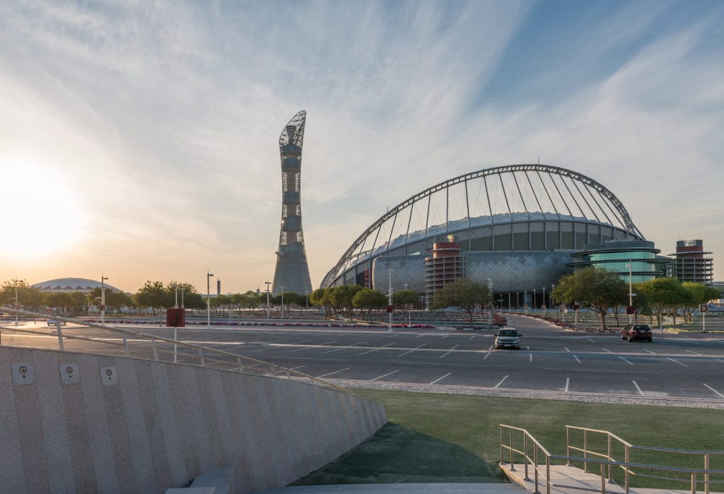 The Khalifa International Stadium in Doha, Qatar, is one of the stadiums built for next year's World Cup.