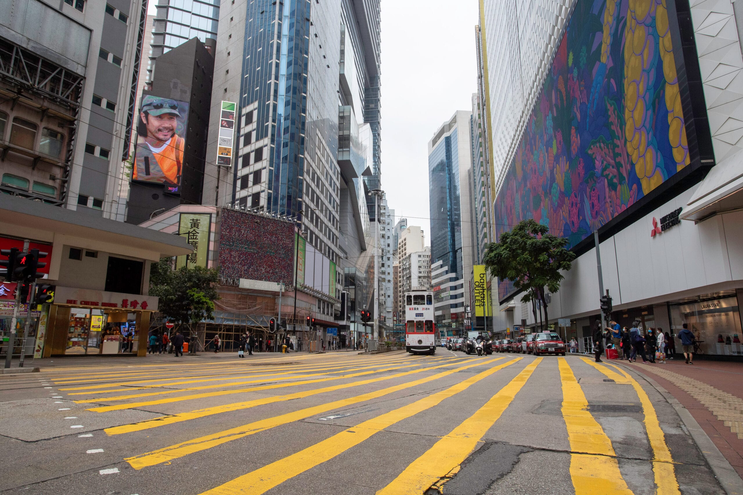 An empty Causeway Bay in Hong Kong during the Covid-19 lockdown last year