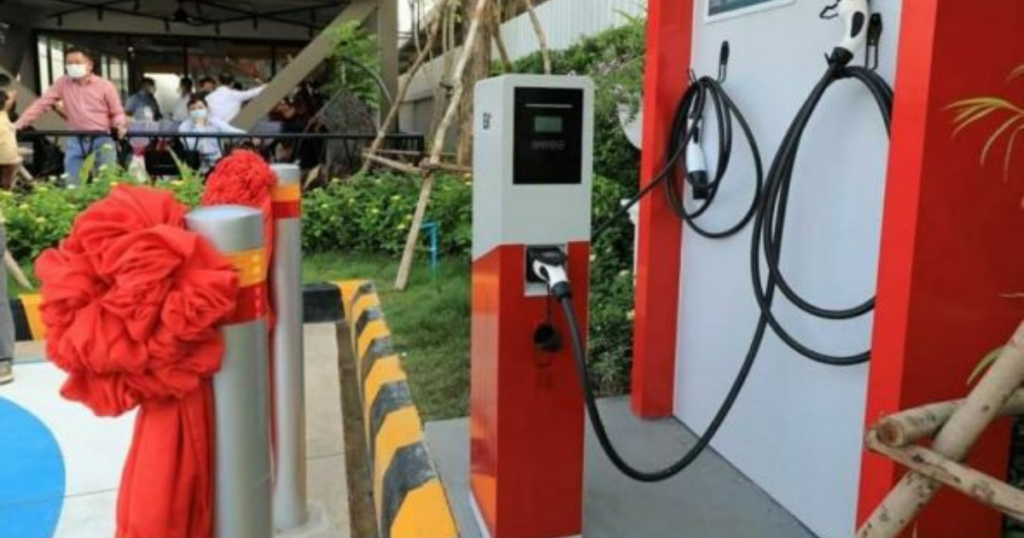 Cambodia's second public EV charger was recently opened at a Caltex gas station in April 2022.