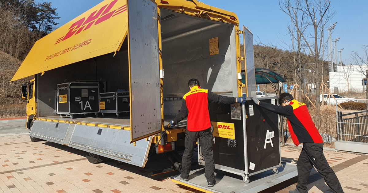 The DHL team prepares the shipment ahead of time, to ensure that the equipment arrives before the players.